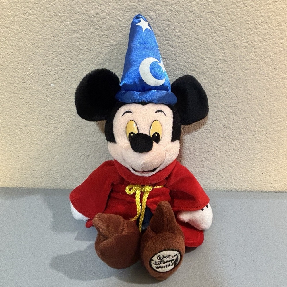 Disney Mickey Mouse Fantasia Sorcerer Wizard Plush‎ Toy Kids Vintage Collectible